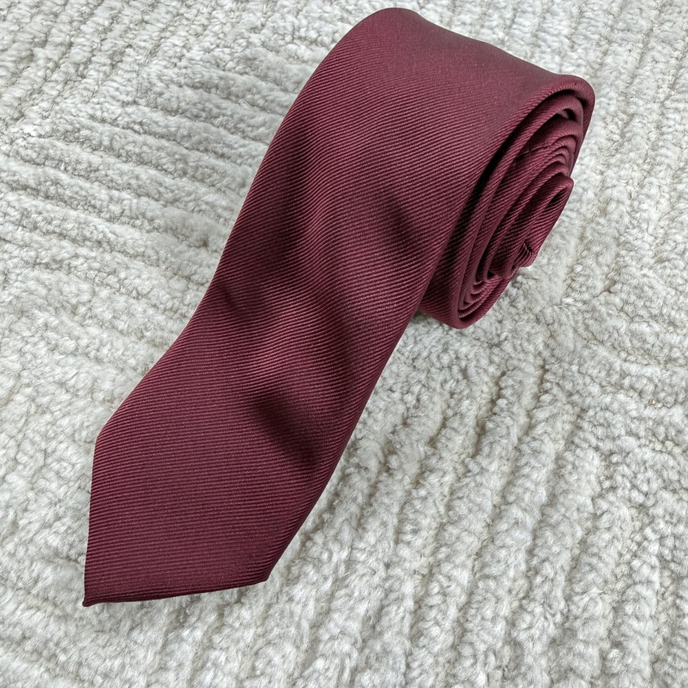 Topman Necktie Tie Burgundy Wine Formal Groomsman Office Work Gala Evening